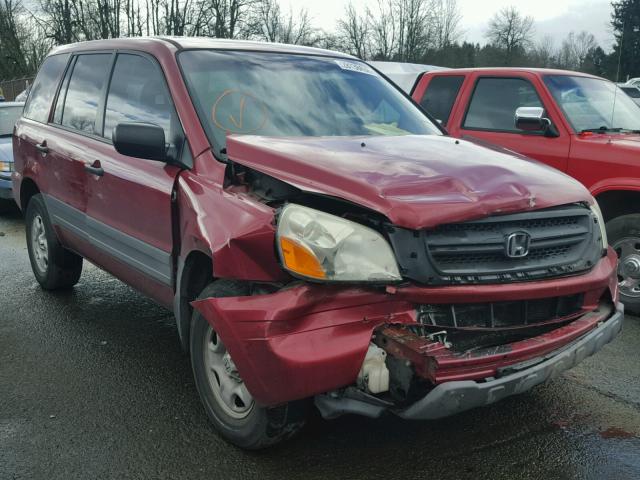 2HKYF18174H573975 - 2004 HONDA PILOT LX RED photo 1