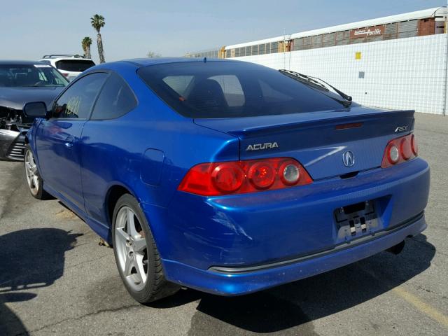 JH4DC53045S013149 - 2005 ACURA RSX TYPE-S BLUE photo 3