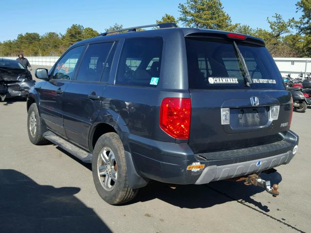 2HKYF18594H509407 - 2004 HONDA PILOT EXL GRAY photo 3