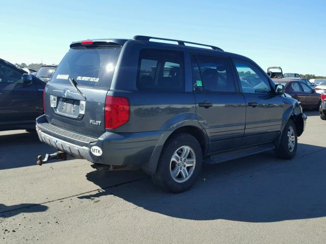 2HKYF18594H509407 - 2004 HONDA PILOT EXL GRAY photo 4