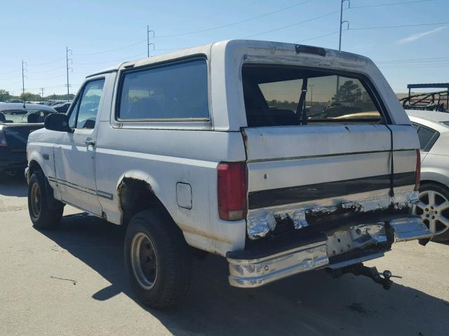 1FMEU15H4PLA10095 - 1993 FORD BRONCO U10 WHITE photo 3