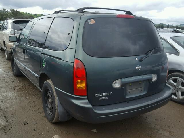 4N2XN11T7XD829081 - 1999 NISSAN QUEST SE GREEN photo 3