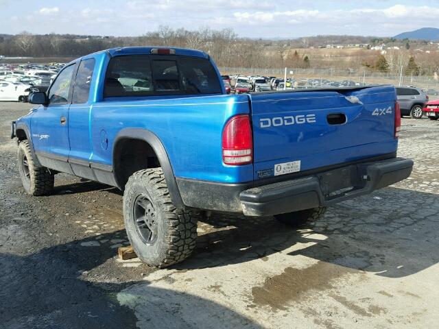 1B7GG22X5WS558066 - 1998 DODGE DAKOTA BLUE photo 3