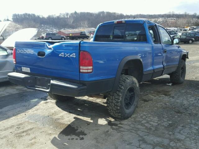 1B7GG22X5WS558066 - 1998 DODGE DAKOTA BLUE photo 4