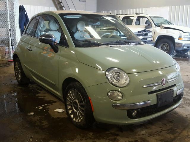 3C3CFFER5CT340696 - 2012 FIAT 500 LOUNGE GREEN photo 1