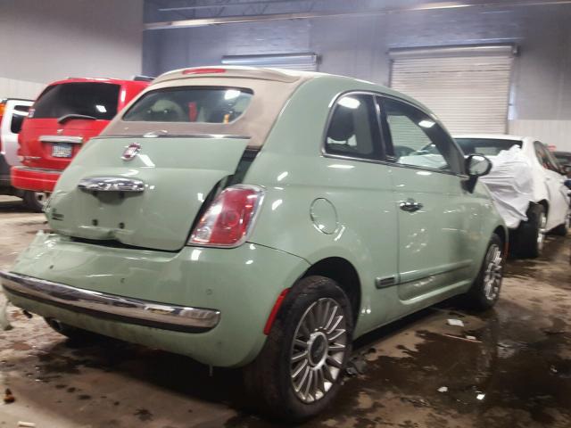 3C3CFFER5CT340696 - 2012 FIAT 500 LOUNGE GREEN photo 4