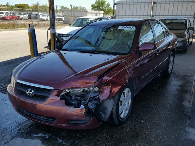 5NPET46F18H362014 - 2008 HYUNDAI SONATA GLS BURGUNDY photo 2