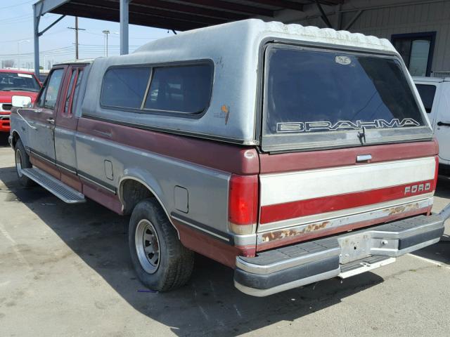 1FTEX15N4KKB42628 - 1989 FORD F150 BURGUNDY photo 3