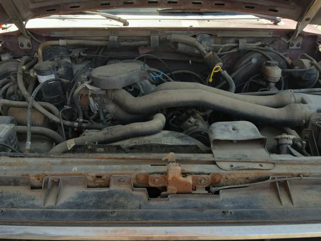 1FTEX15N4KKB42628 - 1989 FORD F150 BURGUNDY photo 7