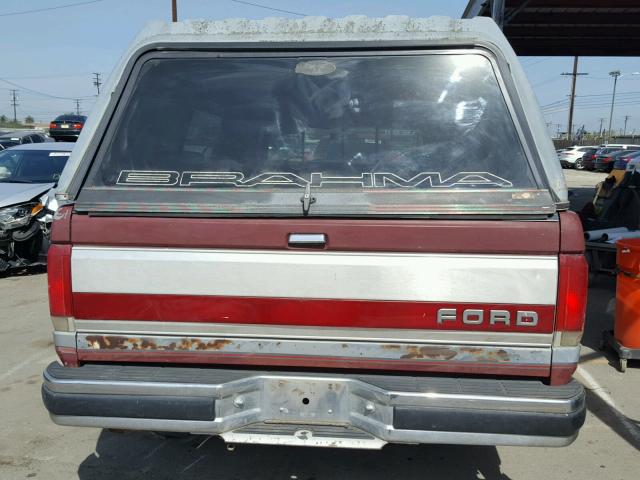 1FTEX15N4KKB42628 - 1989 FORD F150 BURGUNDY photo 9