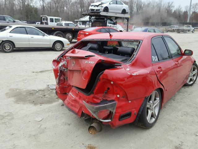 JTHBD192520041247 - 2002 LEXUS IS 300 RED photo 4