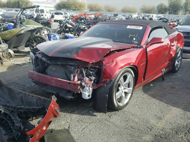 2G1FK3DJ2B9177806 - 2011 CHEVROLET CAMARO 2SS MAROON photo 2