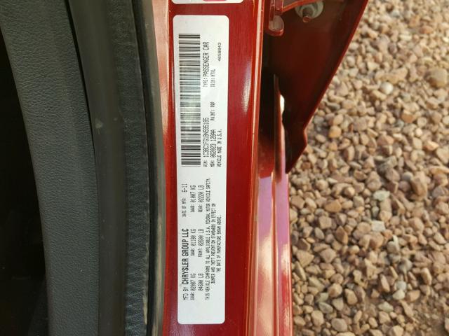 1C3BC1FG1BN595185 - 2011 CHRYSLER 200 TOURIN RED photo 10