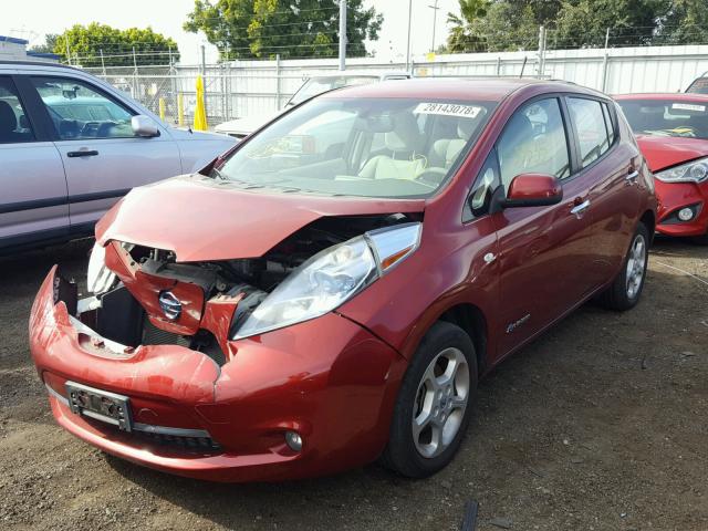 JN1AZ0CP0BT004394 - 2011 NISSAN LEAF SV BURGUNDY photo 2