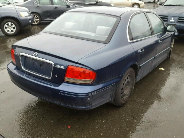 KMHWF25SX2A541502 - 2002 HYUNDAI SONATA GL BLUE photo 4