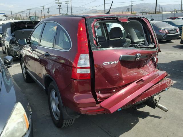 5J6RE3H35BL060327 - 2011 HONDA CR-V LX RED photo 3