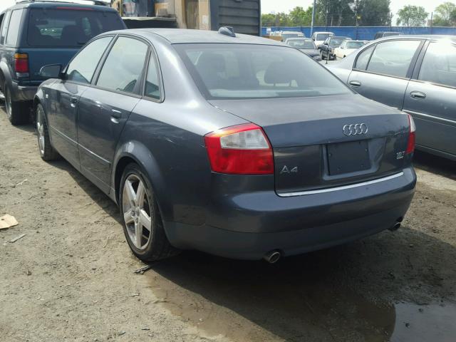 WAULC68E84A120570 - 2004 AUDI A4 1.8T QU GRAY photo 3