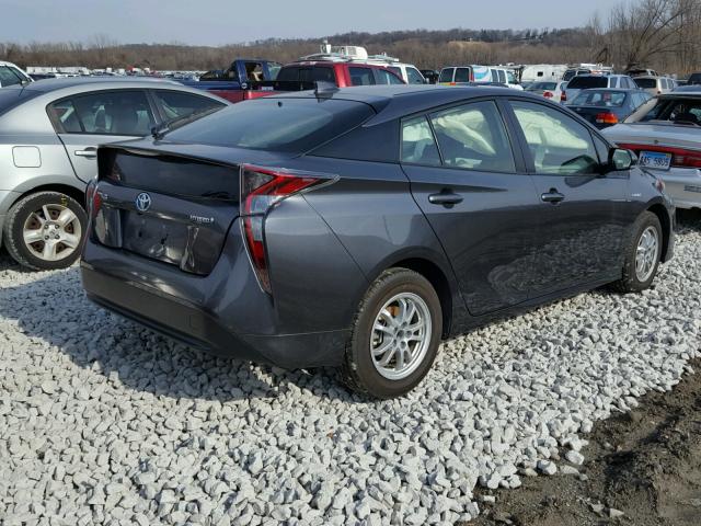 JTDKBRFU2H3033433 - 2017 TOYOTA PRIUS SILVER photo 4