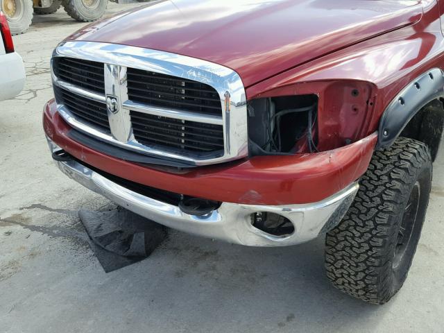 3D7KS28C86G267457 - 2006 DODGE RAM 2500 S RED photo 9