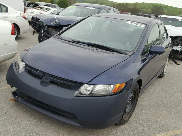 1HGFA16577L103796 - 2007 HONDA CIVIC LX BLUE photo 2