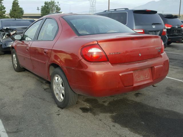 1B3ES56C14D547986 - 2004 DODGE NEON SXT RED photo 3