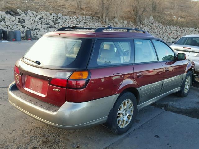 4S3BH806627624108 - 2002 SUBARU LEGACY OUT RED photo 4