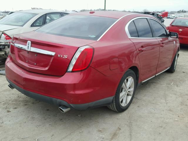 1LNHL9DR3AG609742 - 2010 LINCOLN MKS RED photo 4