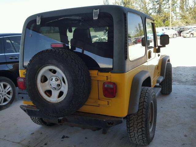 1J4FA49S33P372635 - 2003 JEEP WRANGLER / YELLOW photo 4