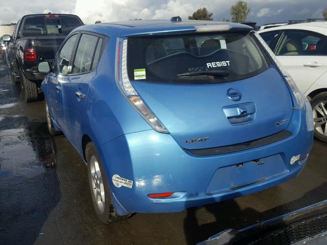 JN1AZ0CP6BT001211 - 2011 NISSAN LEAF SV BLUE photo 3