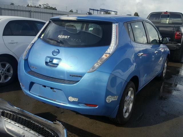 JN1AZ0CP6BT001211 - 2011 NISSAN LEAF SV BLUE photo 4