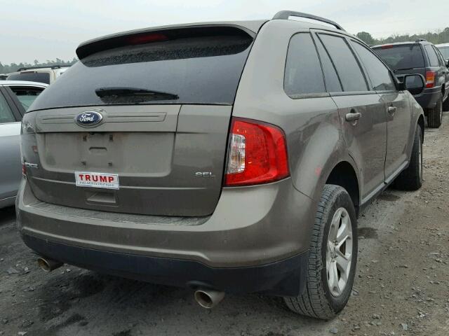 2FMDK3JCXEBB12280 - 2014 FORD EDGE SEL BROWN photo 4