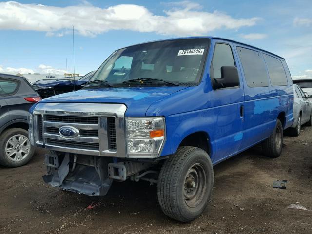 1FBSS3BLXEDA20515 - 2014 FORD ECONOLINE BLUE photo 2