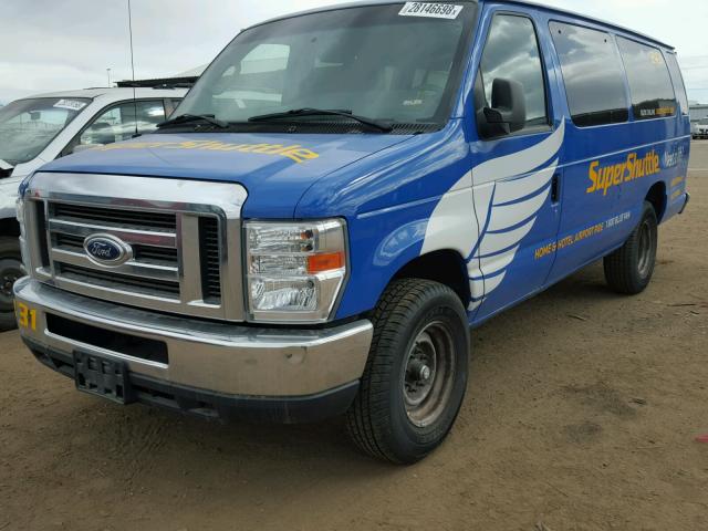 1FBSS3BL4EDA57382 - 2014 FORD ECONOLINE BLUE photo 2