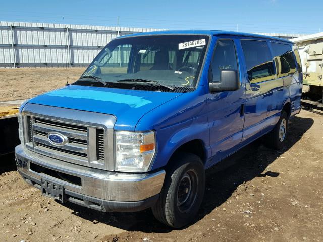 1FBSS3BL8EDA57384 - 2014 FORD ECONOLINE BLUE photo 2