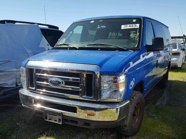 1FMNE3BL2EDA57876 - 2014 FORD ECONOLINE BLUE photo 2