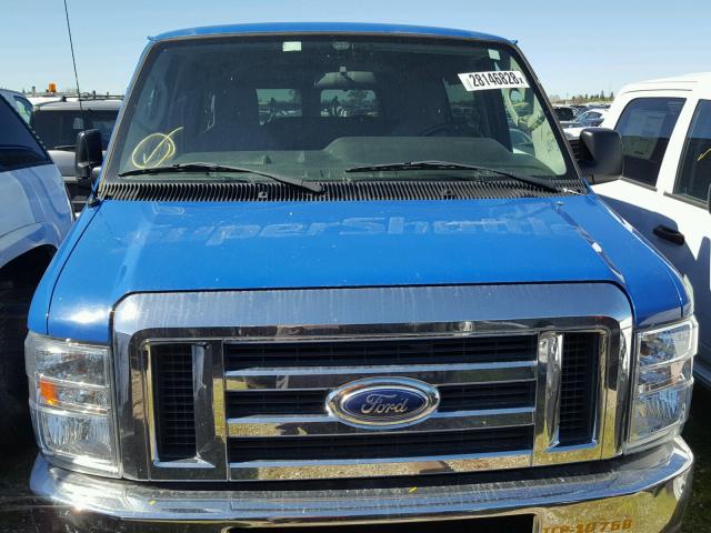 1FMNE3BL2EDA57876 - 2014 FORD ECONOLINE BLUE photo 9