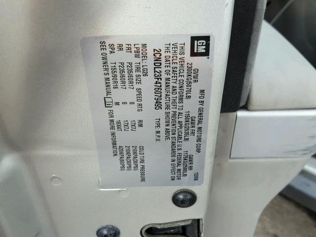 2CNDL23F476079495 - 2007 CHEVROLET EQUINOX LS GRAY photo 10