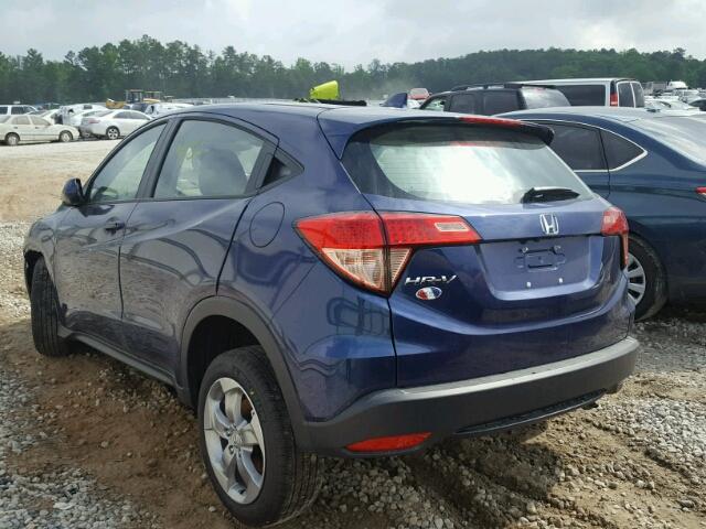 3CZRU5H32HM715890 - 2017 HONDA HR-V LX BLUE photo 3