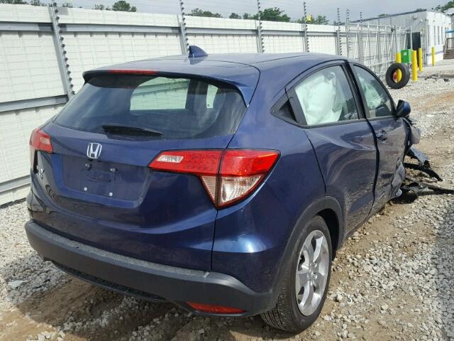 3CZRU5H32HM715890 - 2017 HONDA HR-V LX BLUE photo 4