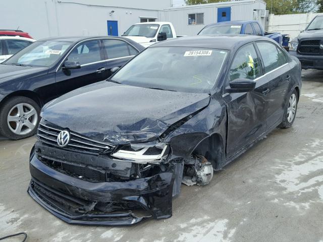 3VW2B7AJ4HM282202 - 2017 VOLKSWAGEN JETTA S BLACK photo 2