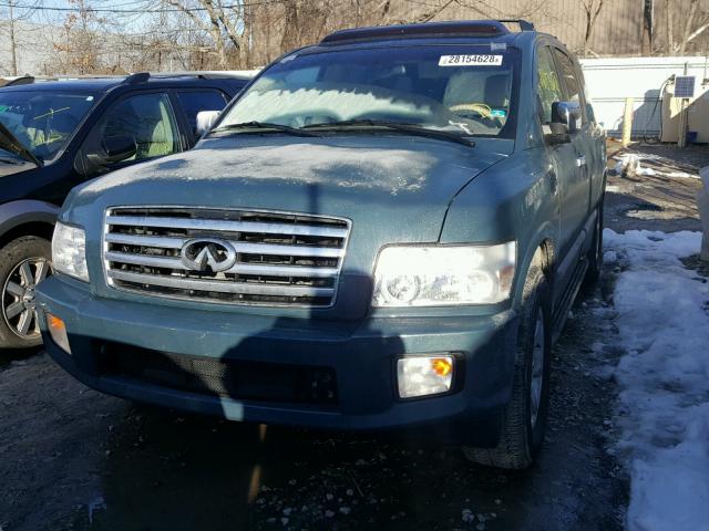 5N3AA08C74N806235 - 2004 INFINITI QX56 GREEN photo 2