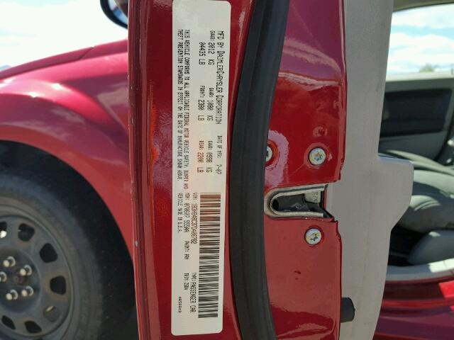 1B3HB48C37D406782 - 2007 DODGE CALIBER SX RED photo 10