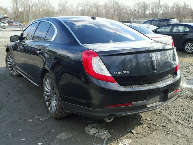 1LNHL9EK8DG600377 - 2013 LINCOLN MKS BLACK photo 3