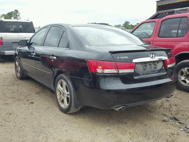 5NPEU46F76H007861 - 2006 HYUNDAI SONATA GLS BLACK photo 3