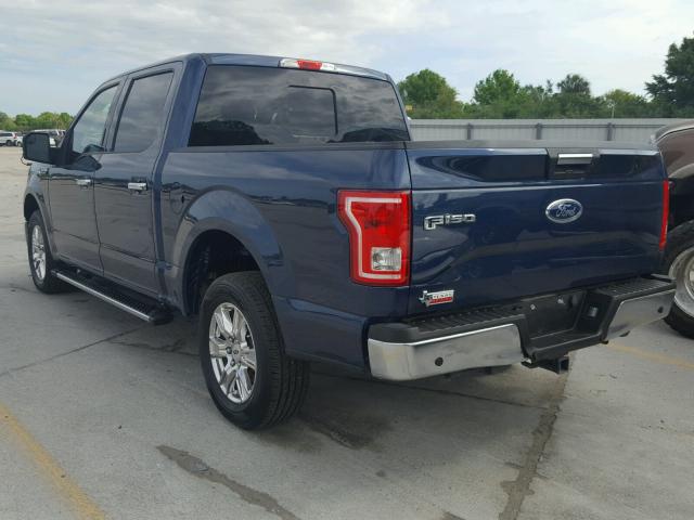 1FTEW1CFXHKD80975 - 2017 FORD F150 SUPER BLUE photo 3