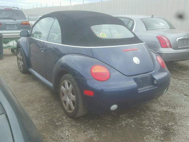 3VWDD21Y73M315964 - 2003 VOLKSWAGEN NEW BEETLE BLUE photo 3