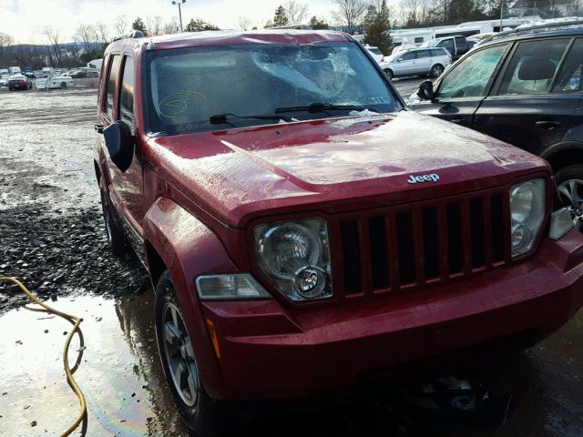 1J8GN28K88W106070 - 2008 JEEP LIBERTY SP RED photo 1