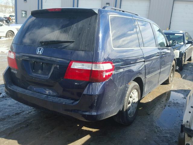 5FNRL382X7B082143 - 2007 HONDA ODYSSEY LX BLUE photo 4