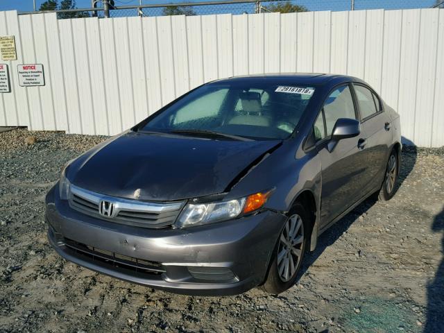 2HGFB2F96CH582385 - 2012 HONDA CIVIC EXL GRAY photo 2