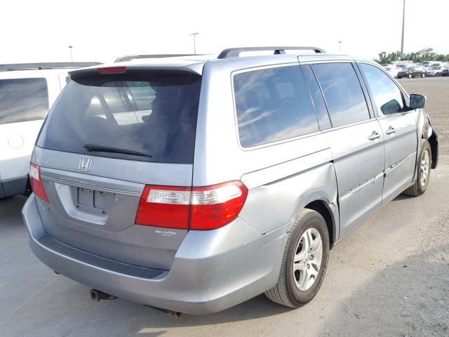 5FNRL38697B100313 - 2007 HONDA ODYSSEY EX SILVER photo 4